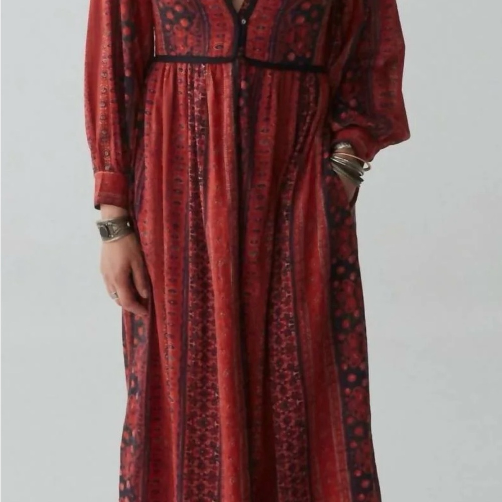 Buttery Soft, Elegant, Red and Black Maxi Dress